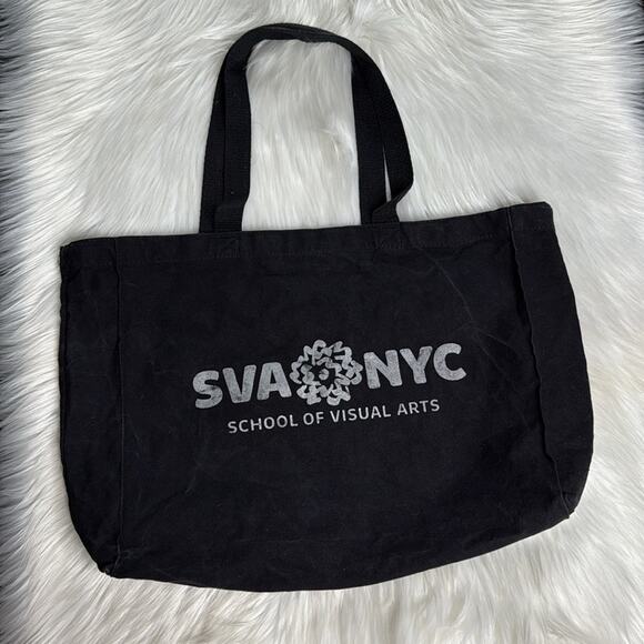 SVA School of Visual Arts NYC Black Canvas Tote Bag - Picture 1 of 5